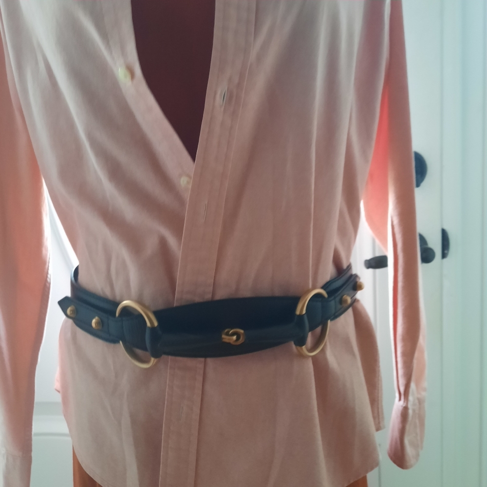 Gucci Women's Black 1955 Horsebit Wide Leather Belt Size M - Picture 4 of 16